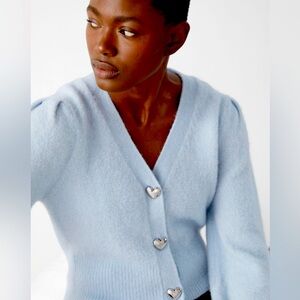 & Other Stories Heart Button Alpaca Blend Cardigan